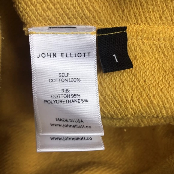 John Elliott Pique Solid Yellow Crewneck Sweatshirt Small - Picture 6 of 8